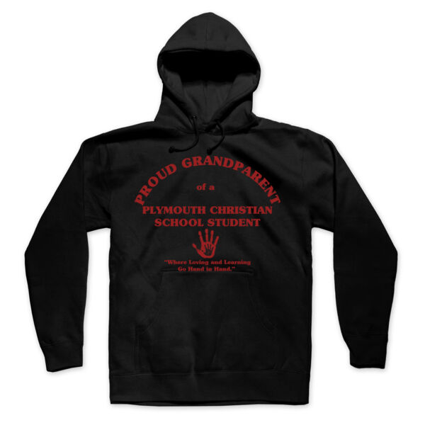 PLYMOUTH - PROUD GRANDPARENT - ADULT - PULLOVER HOODIE - BLACK WITH RED Thumbnail